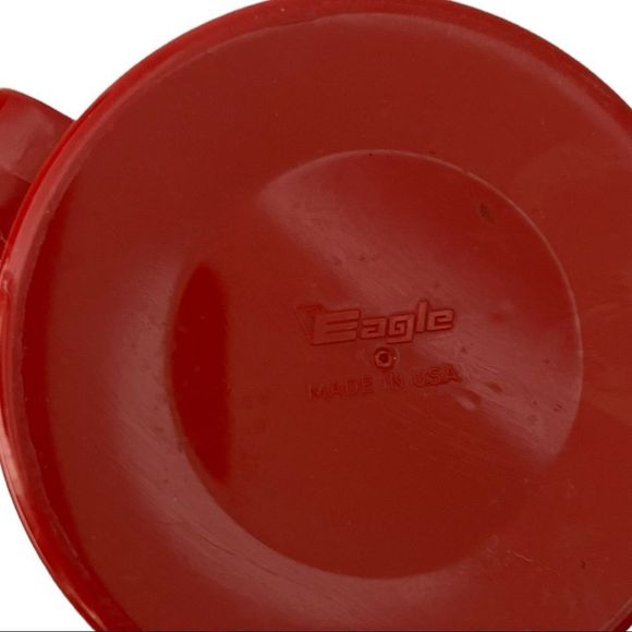 Set of TWO Bud Man Vintage Beer Mugs Superhero Thermos and Eagle Red and White - Picture 11 of 15